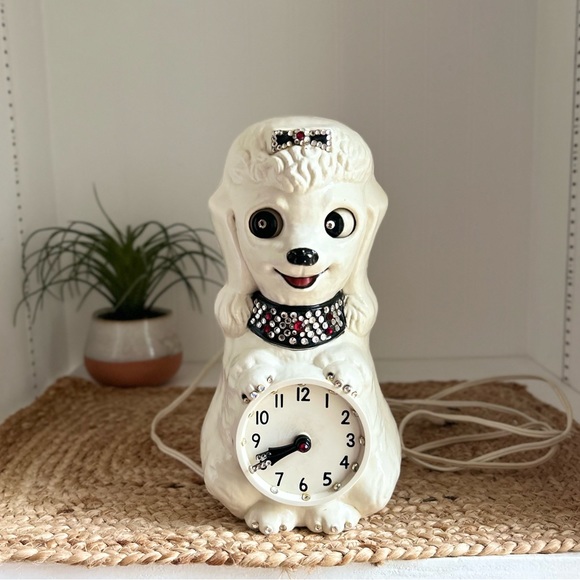 Vintage Accents Vintage Rare French Poodle Animated Wall Clock